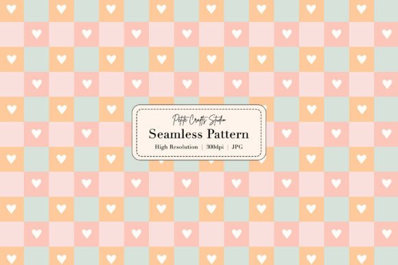 Download Summer Gingham Heart Seamless Pattern - Premium Resources